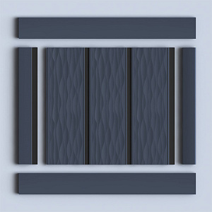 Hiwood Стеновые панели Hiwood цветные LV127W BU22K серый темно-серый синий